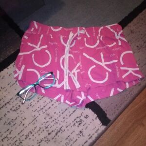 Pink Calvin Klein sleep shorts